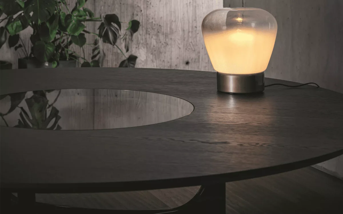 Stone by Bontempi luxury Italian dining table in Troy, Michigan showroom
