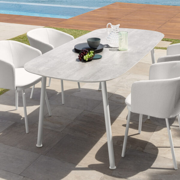 Slam//Rope Dining Table 230×110 by Talenti – modern outdoor table with woven rope details and sleek rectangular design
