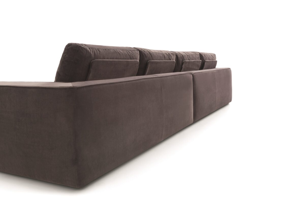 “Loman sofa by Ditre Italia – modern Italian modular sofa with low backrest and generous cushions”