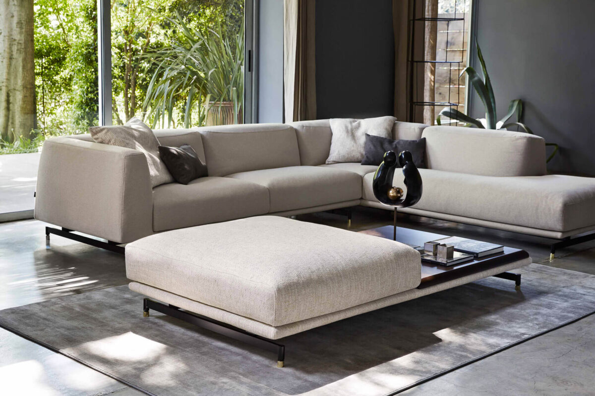 “St. Germain by Ditre Italia – luxurious Italian lounge sofa with monolithic structure and premium fabric upholstery”
