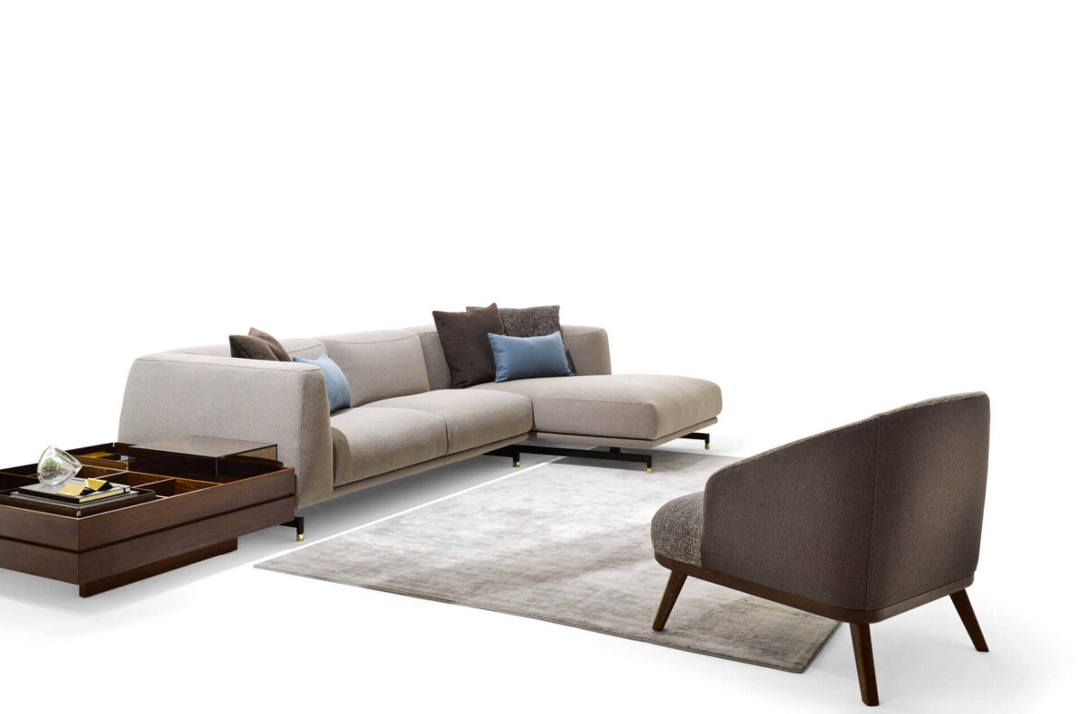 “Modern St. Germain sectional by Ditre Italia – stylish sofa system with inviting comfort and architectural form”