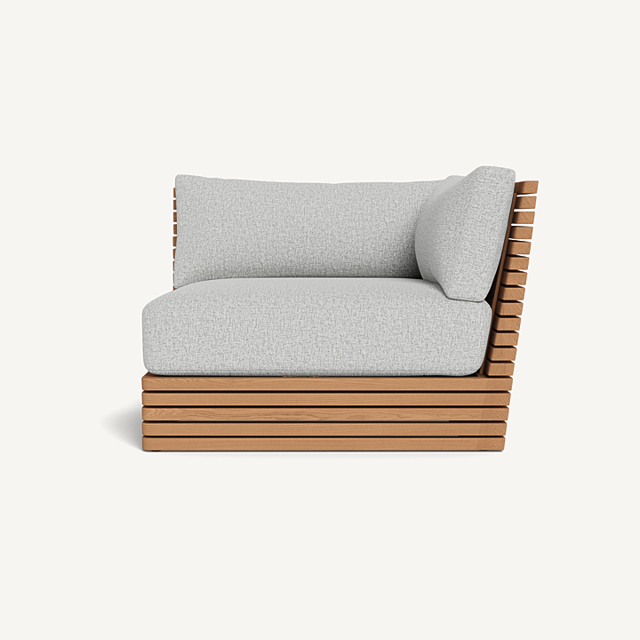 “Harbour Tahiti Corner lounge chair – natural teak wood and weather-resistant fabric”