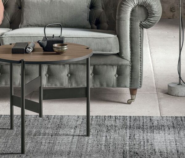 “Tavolino Moon by Tomasella – modern Italian coffee table with circular top and minimalist curved metal base”