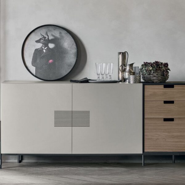 “Madia Time by Tomasella – modern Italian sideboard with clean lines and refined push-pull cabinet doors”