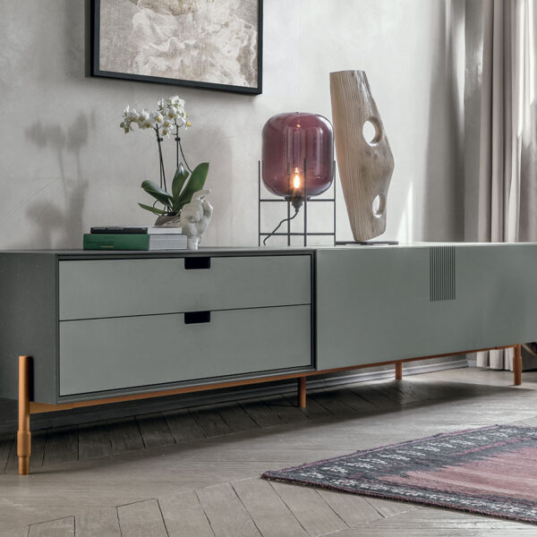 “TIME UNIT_TI 107 by Tomasella – modern Italian wall unit with minimalist open shelving and sleek integrated cabinetry for stylish living spaces”