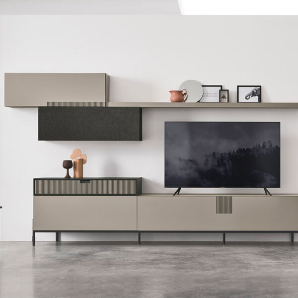 “TIME UNIT_TI 118 by Tomasella – modern Italian wall unit with balanced open shelves and closed storage for sleek, functional interiors”