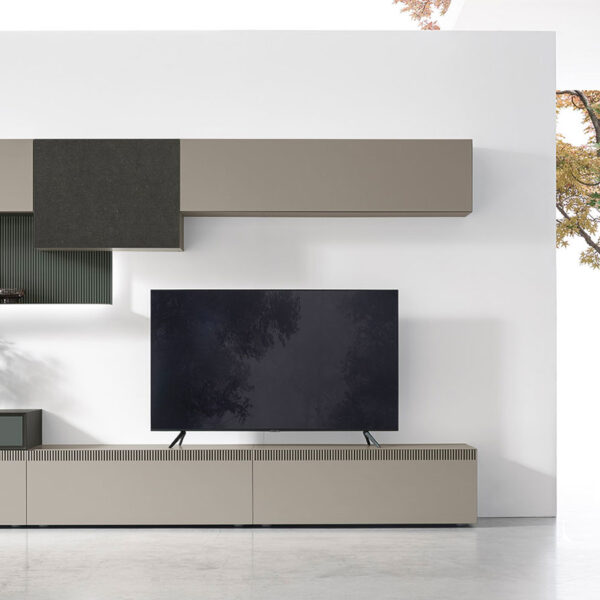“TIME UNIT_TI 109 by Tomasella – modern Italian modular wall unit with clean horizontal lines, open shelving, and elegant storage cabinets”