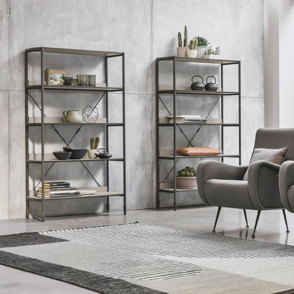 “Ink Bookcase by Tomasella – modern Italian shelving unit with clean vertical lines and modular design”