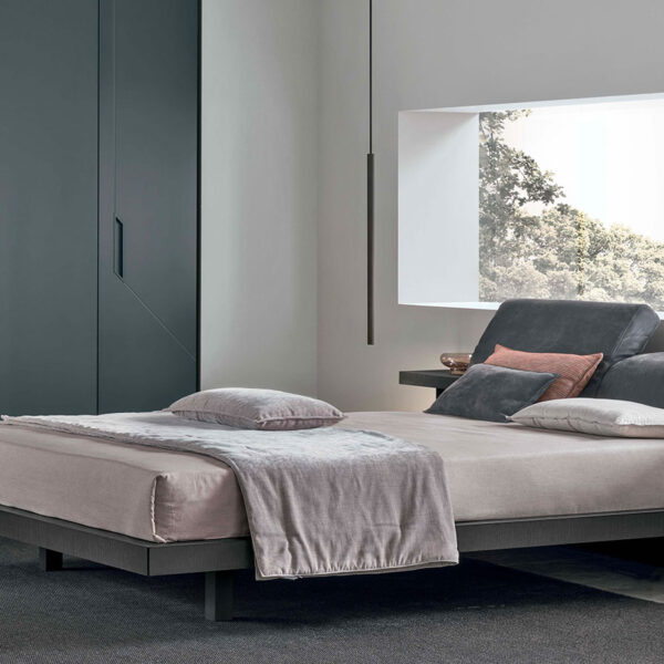 “Dandy storage unit by Tomasella – modern Italian dresser with rounded edges, fabric-effect finish, and soft-close drawers”
