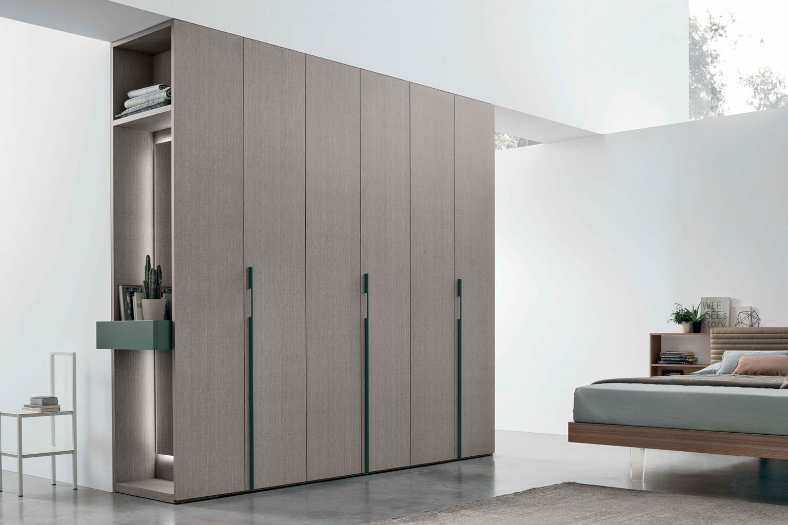 "Vano a giorno terminale wardrobe by Tomasella – stylish terminal unit with open compartments and clean-lined structure"