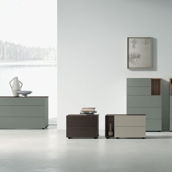 “Theo storage unit by Tomasella – modern Italian dresser with fluted drawer fronts and elegant minimalist silhouette”
