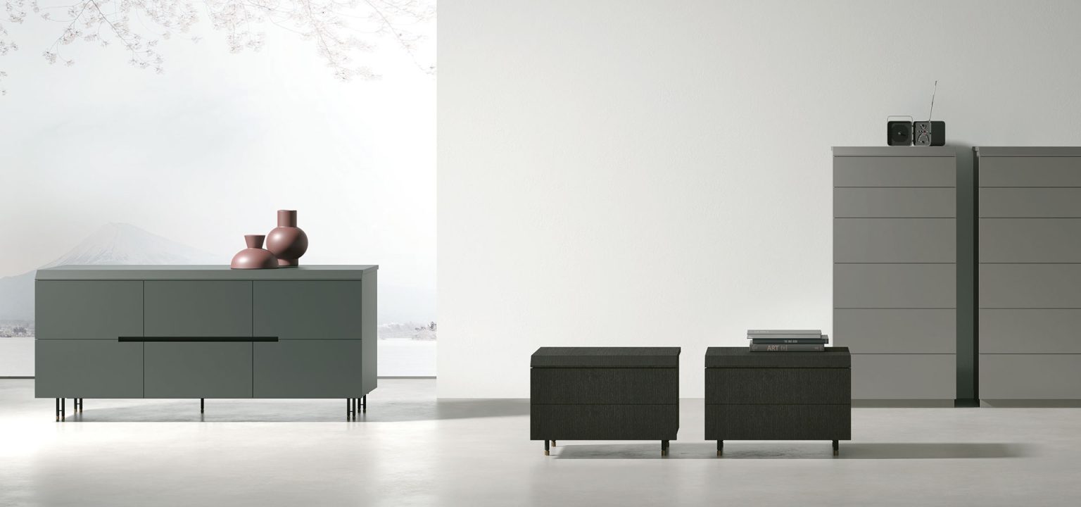 “Morfeo storage unit by Tomasella – modern Italian dresser with sculpted 3D-effect drawer fronts and clean-lined frame”