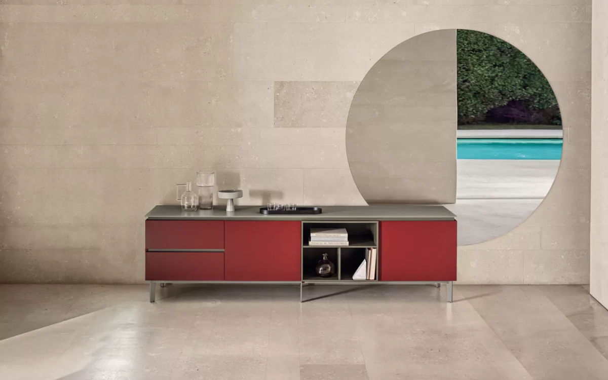 Round by Bontempi modern Italian dining table in Royal Oak, Michigan showroom
