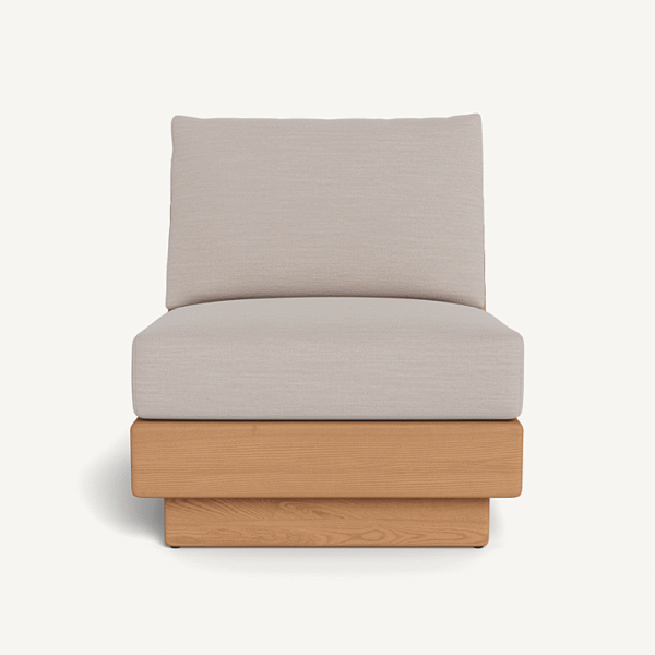 “Harbour Tulum Armless Chair – minimalist patio lounge with low-profile aluminum frame”