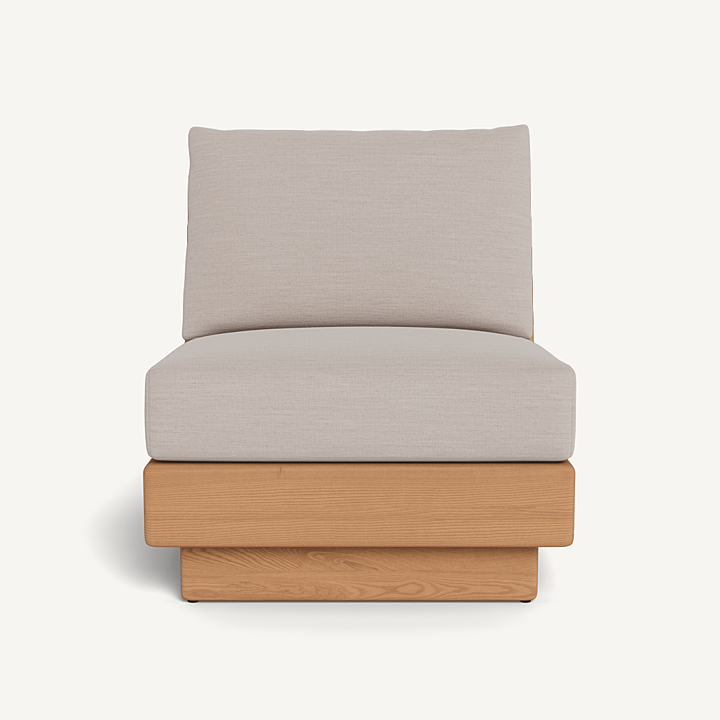 “Harbour Tulum Armless Chair – minimalist patio lounge with low-profile aluminum frame”