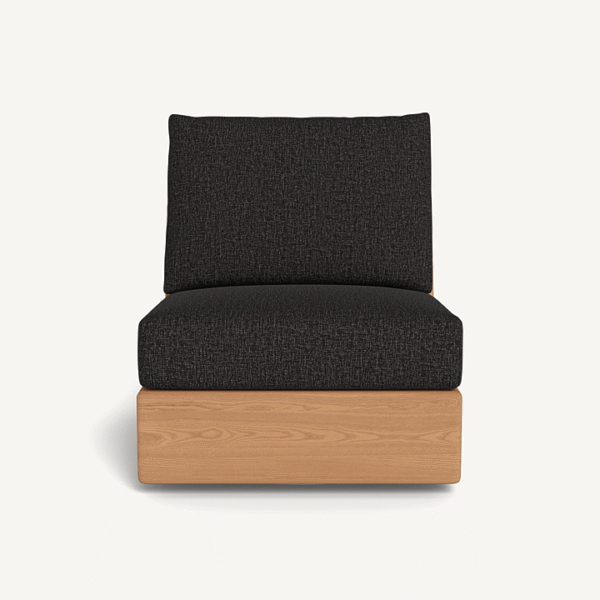 “Tulum Armless Swivel Lounge Chair by Harbour – modern outdoor chair with 360-degree swivel and deep cushions”