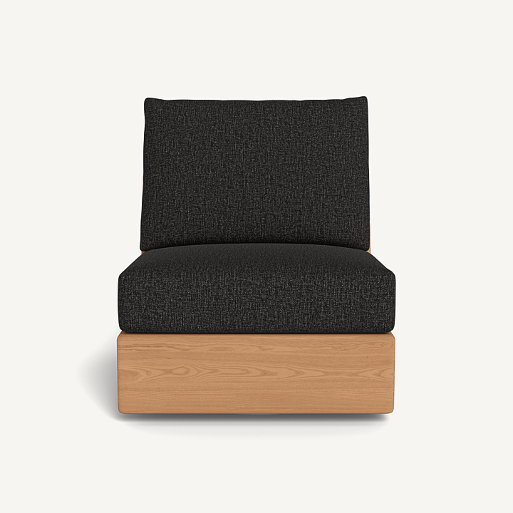 “Tulum Armless Swivel Lounge Chair by Harbour – modern outdoor chair with 360-degree swivel and deep cushions”