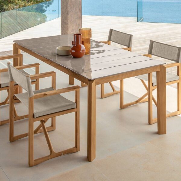 Thea Dining Table 200×100 by Talenti – modern rectangular outdoor table with clean lines and elegant proportions