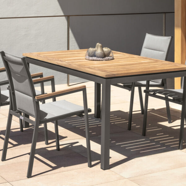 Timber Dining Armchair by Talenti – elegant outdoor armchair with natural wood frame and cushioned seat