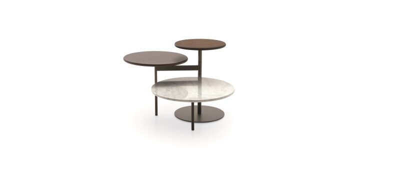 “TRIS coffee table by Ditre Italia – modern Italian nesting tables with round tops and minimalist metal bases”