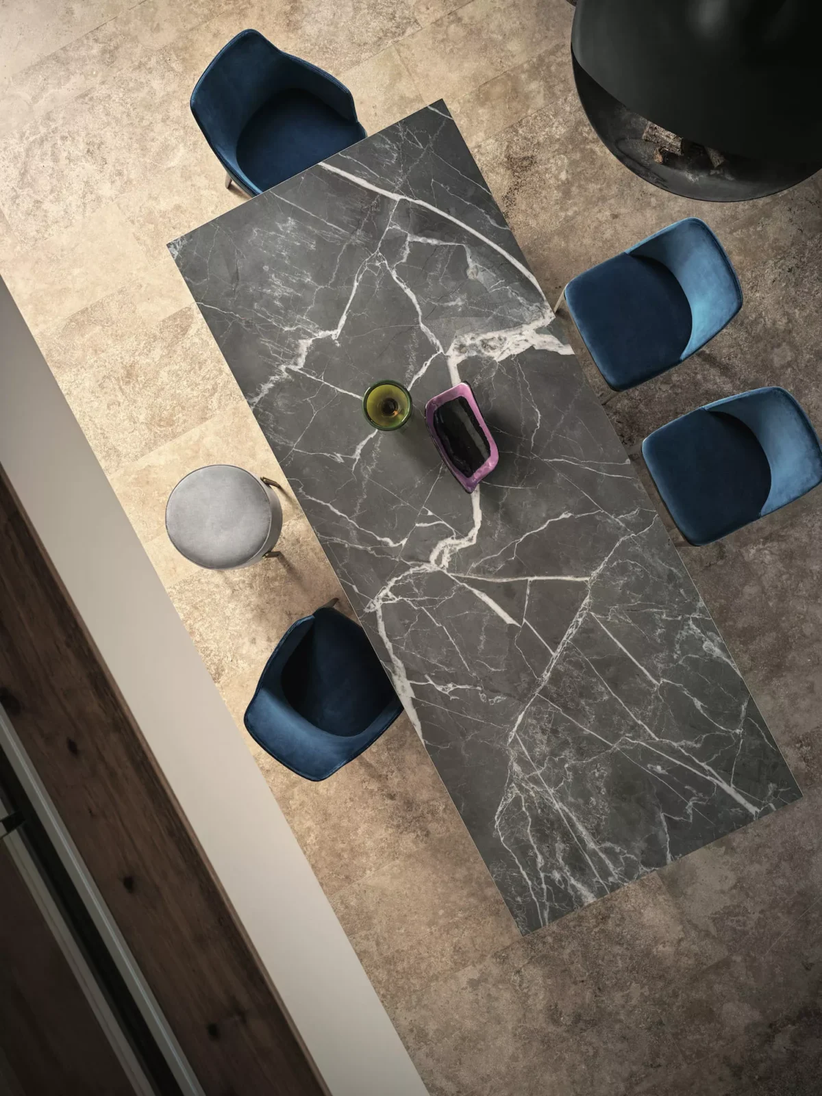Swing by Bontempi contemporary Italian dining table in Birmingham, Michigan showroom