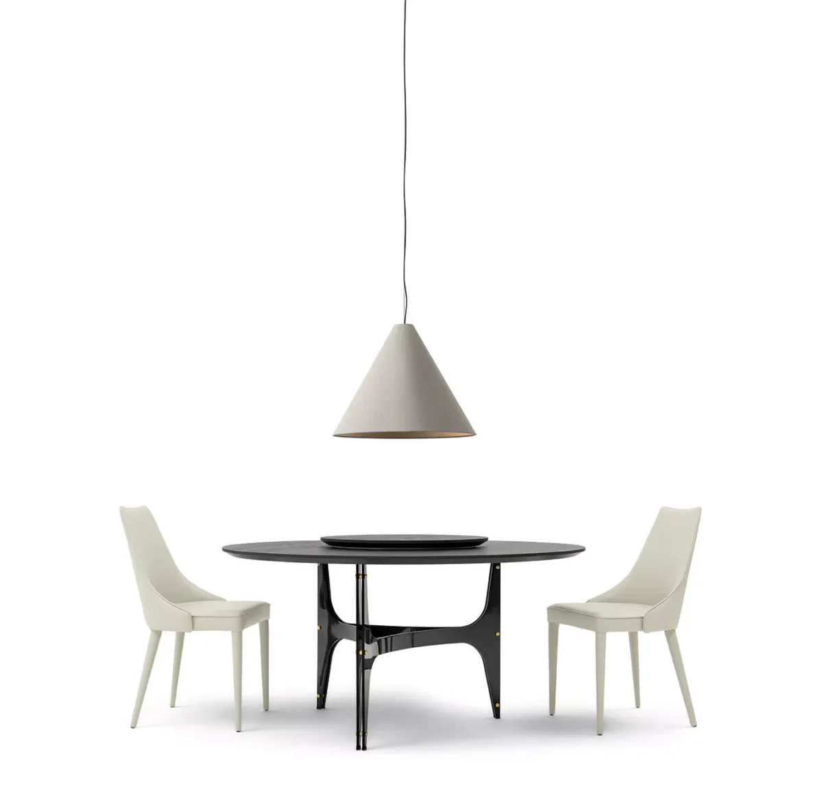 Close-up of Clara by Bontempi’s upholstered seat and refined contours