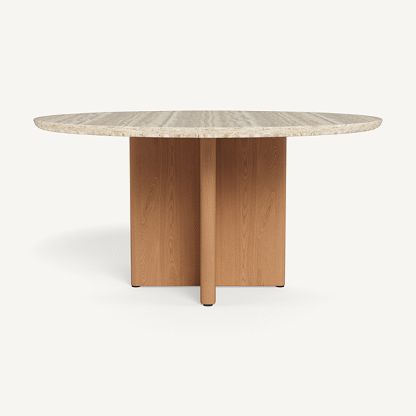 “Victoria Teak Round Dining Table 1500 by Harbour – natural teak wood with round silhouette for outdoor dining”