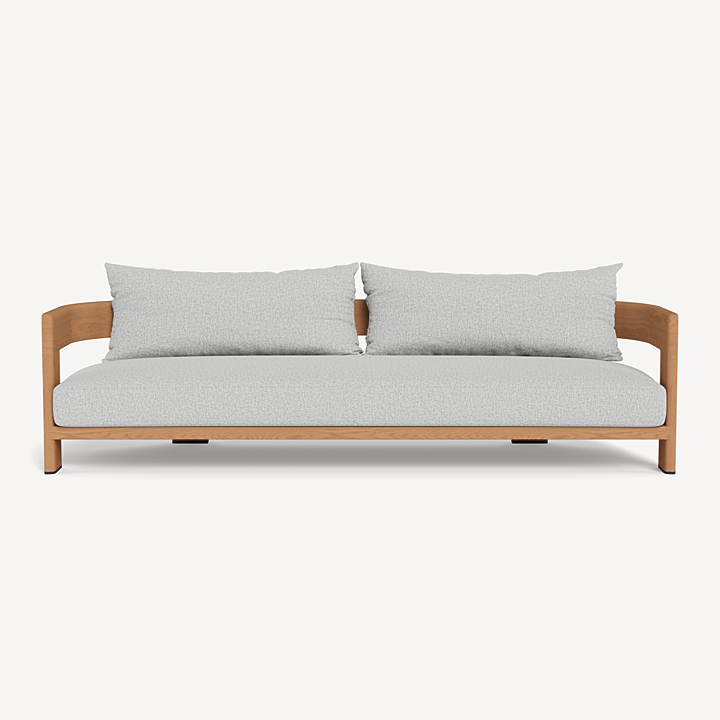  “Harbour Victoria 3 Seat Sofa – contemporary teak patio furniture with clean lines and deep seating”