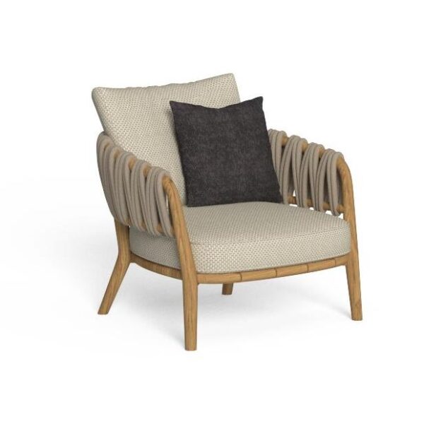 Venice Lounge Chair by Talenti in teak and rope – modern Italian outdoor furniture