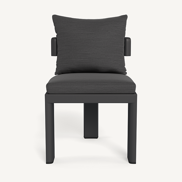 “Harbour Victoria chair – armless aluminum design for versatile outdoor dining and terrace decor”