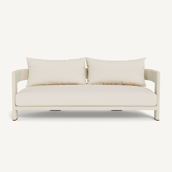 “Victoria Aluminum 2 Seat Sofa by Harbour – modern outdoor loveseat with sleek powder-coated frame”