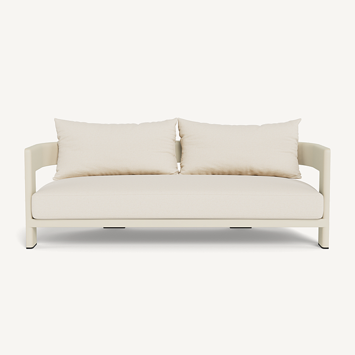 “Victoria Aluminum 2 Seat Sofa by Harbour – modern outdoor loveseat with sleek powder-coated frame”