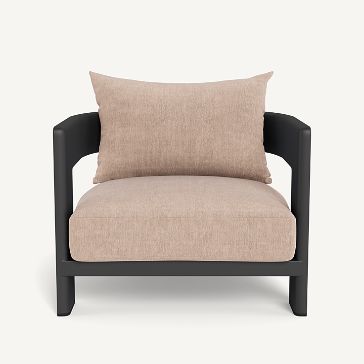 “Victoria Aluminum Lounge Chair by Harbour – modern outdoor lounge chair with powder-coated aluminum frame and plush cushions”