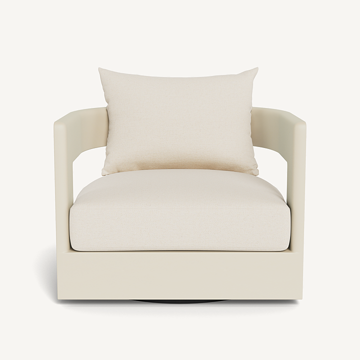 “Victoria Aluminum Swivel Lounge Chair by Harbour – modern outdoor swivel chair with powder-coated aluminum frame”
