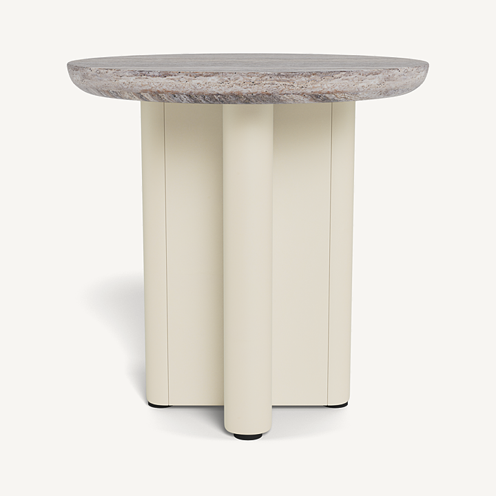 “Top view of Victoria Round Side Table – smooth round tabletop with elegant matte finish”