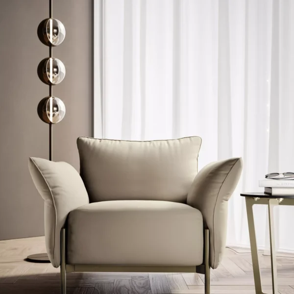 High-end contemporary Victor armchair by Bontempi showcased at Birmingham Michigan showroom