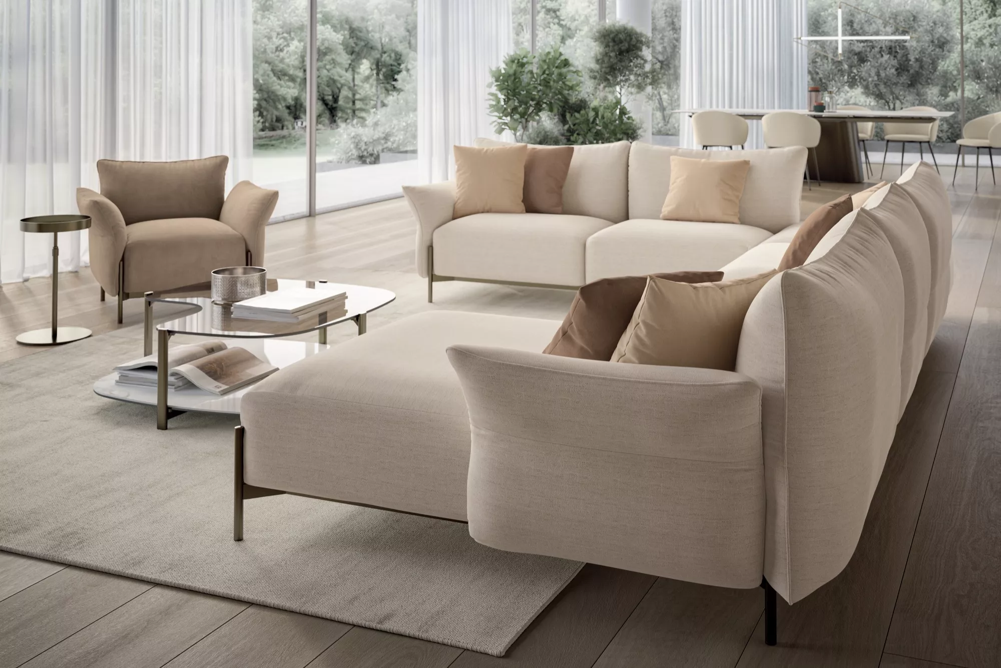 Victor by Bontempi luxury Italian dining table in Royal Oak, Michigan showroom