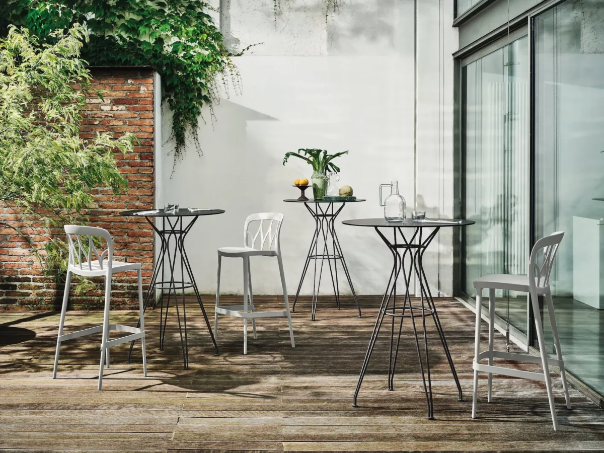 Galaxy Footstool by Bontempi in Royal Oak, MI featuring a sleek polypropylene frame with recyclable glass fiber and a modern design.