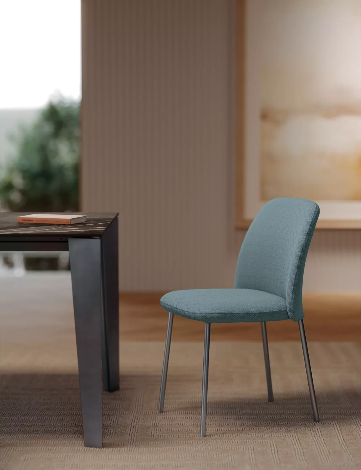 “Detail shot of Vivian chair showing plush seat pad, curved back, and stitching on premium leather upholstery.”