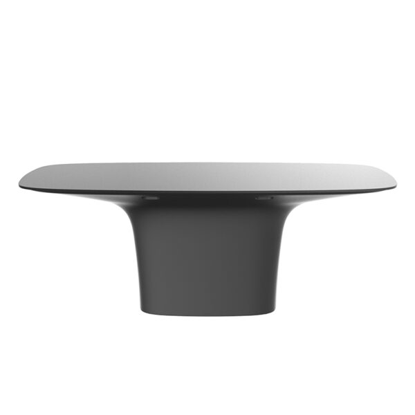 "Contemporary outdoor table from Vondom’s UFO collection, measuring 200x100x72 cm."