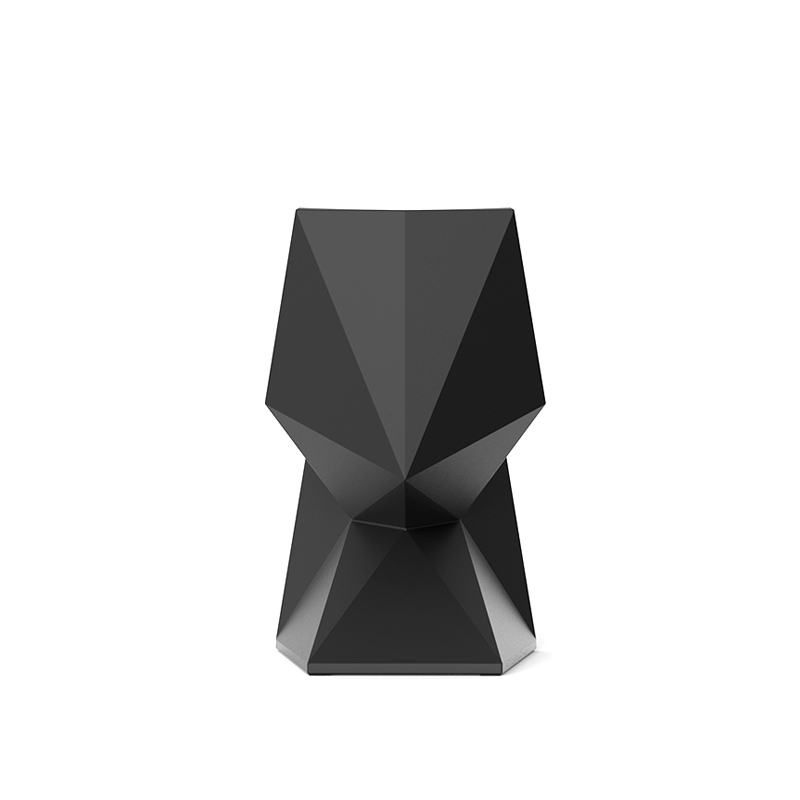 "Sculptural VERTEX Chair by Vondom combining innovative design and ergonomic support."