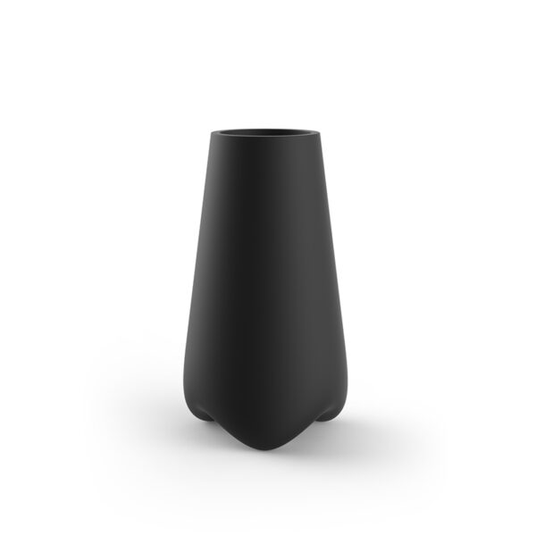 Sculptural Vondom Pal Planter Ø45x70 in matte black finish.