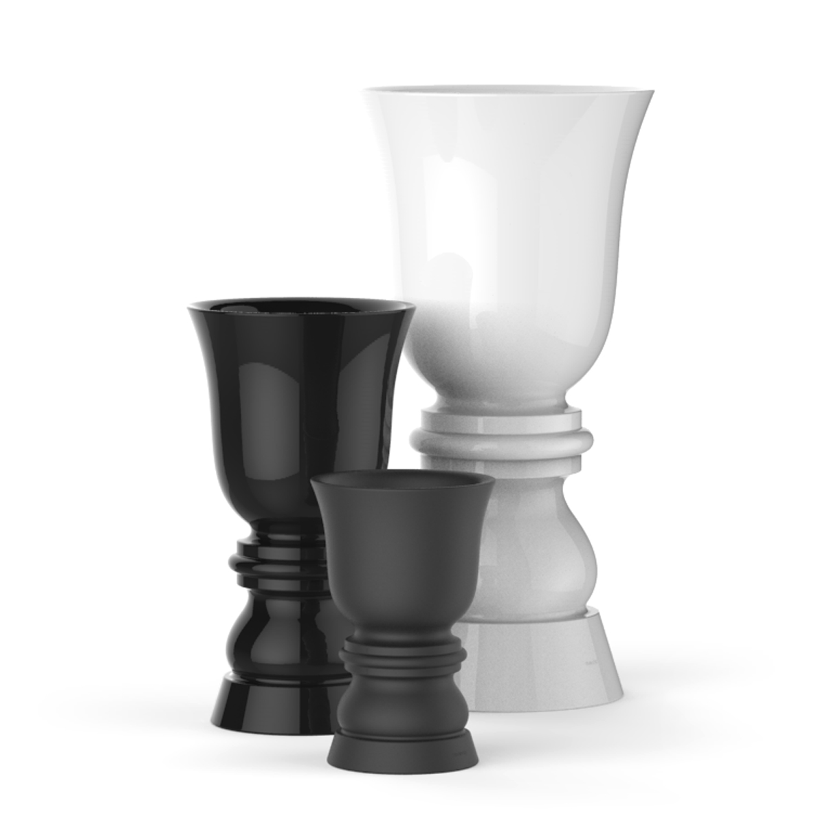 Modern Spanish Soft organic textured planters by Vondom, designer indoor-outdoor pots for Troy, Michigan.