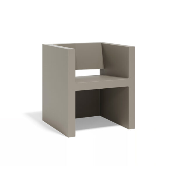 "Stylish and sturdy VELA Armchair by Vondom enhancing outdoor spaces with modern flair."