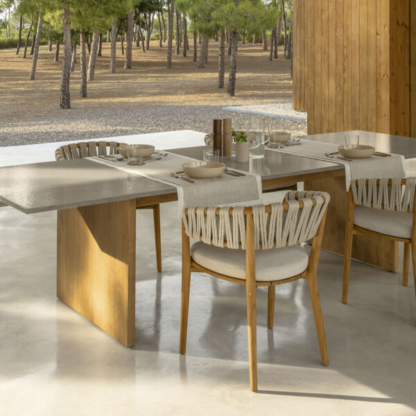 Venice Dining Table 220×100 by Talenti – modern rectangular outdoor table with bold sculptural base