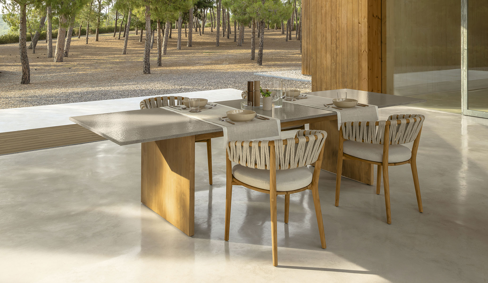 Venice Dining Table 220×100 by Talenti – modern rectangular outdoor table with bold sculptural base