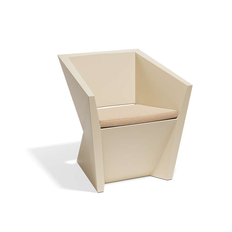 "Sculptural FAZ Armchair by Vondom perfect for high-end outdoor or indoor settings."