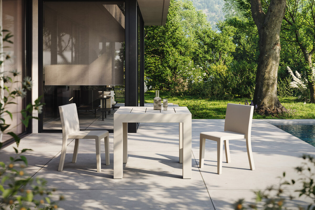 Contemporary outdoor armchair from Vondom’s JUT collection