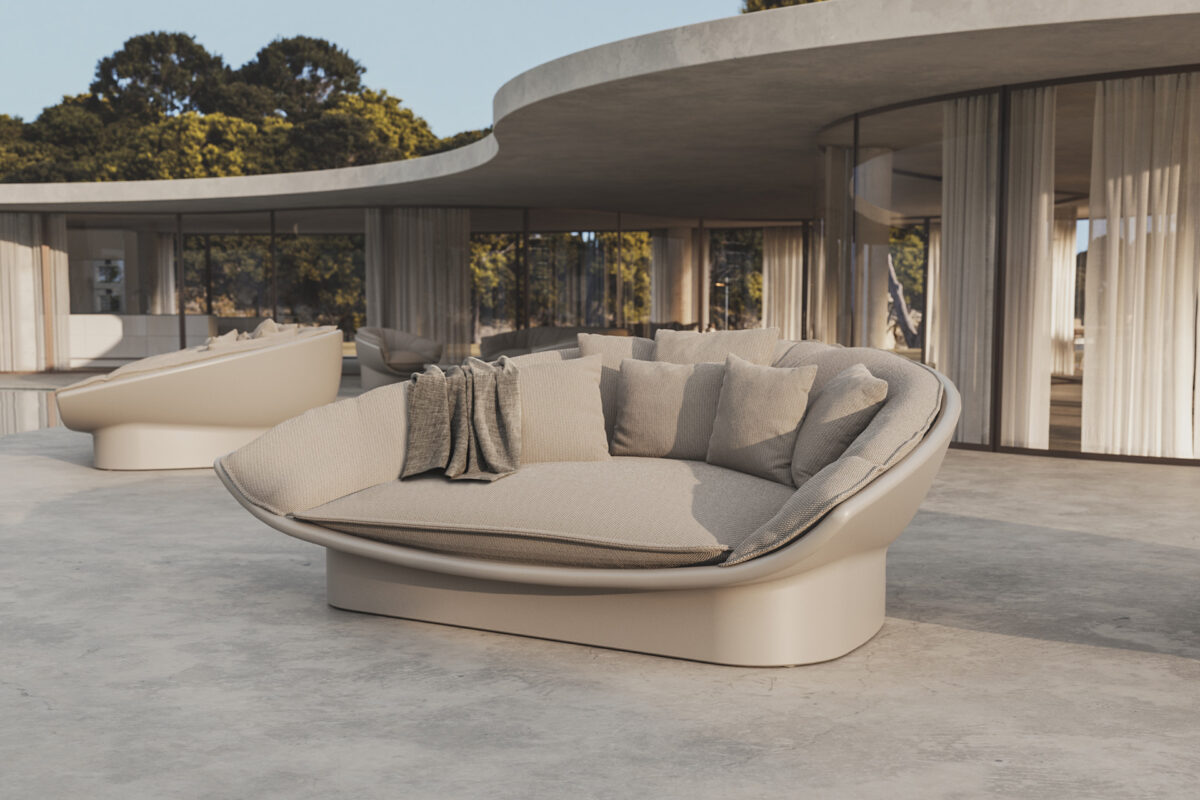 Designer LUNA Daybed from Vondom perfect for poolside lounging and luxury retreats in Troy, Michigan