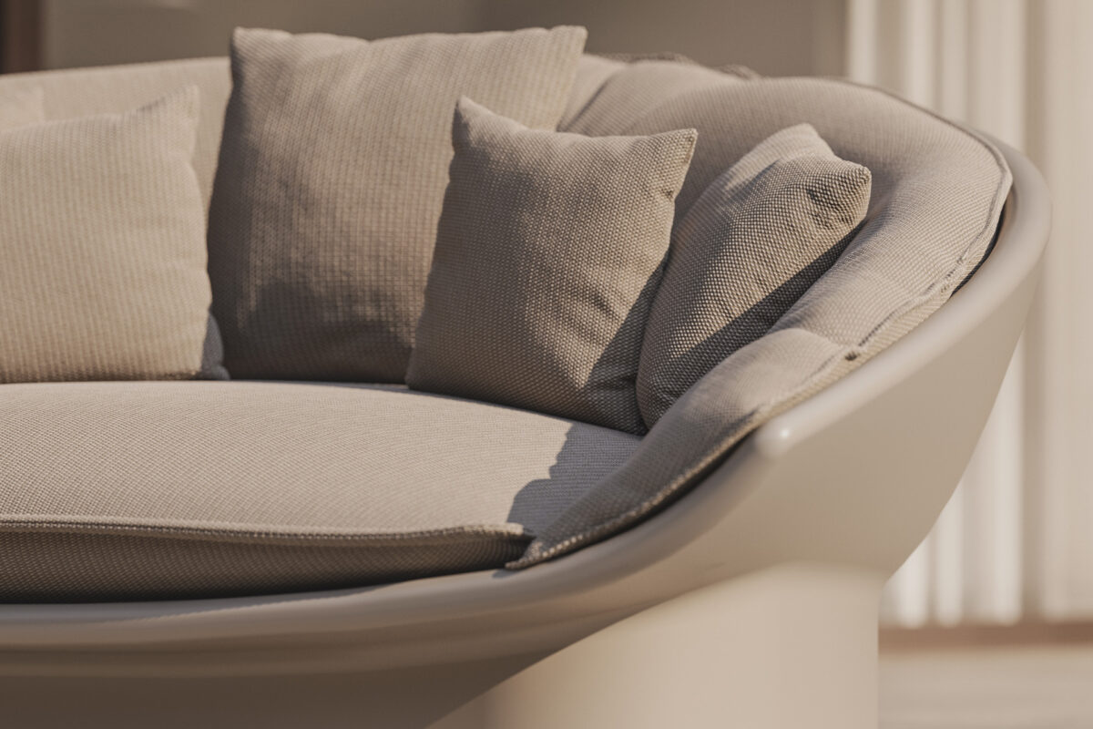 Iconic LUNA Daybed by Vondom combining avant-garde style and ultimate outdoor comfort